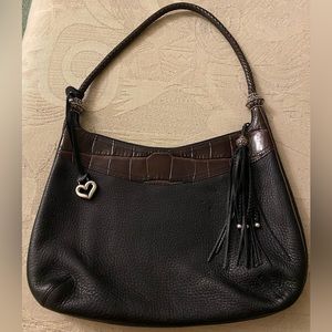 Brighton Genie in a bottle silver accented vintage hobo zipped shoulder bag